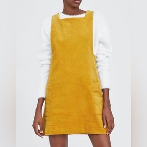 Zara Yellow Gold Pinafore Dress in Medium
